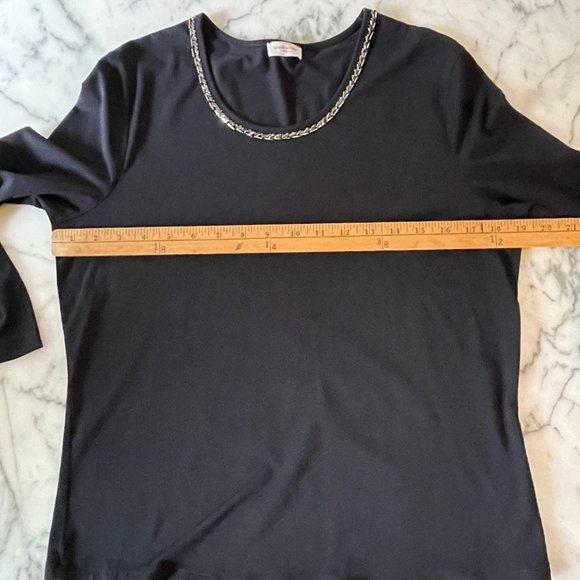 Gerry Weber Collection round neck black jersey w/ bead detail -Size 10 - Picture 3 of 10